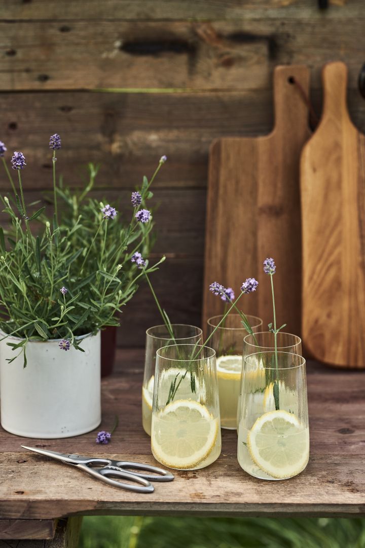 Einfache Sommergetränke für diesen Sommer - eine klassische Limonade mit Tonic in einem Glas von Georg Jensen.