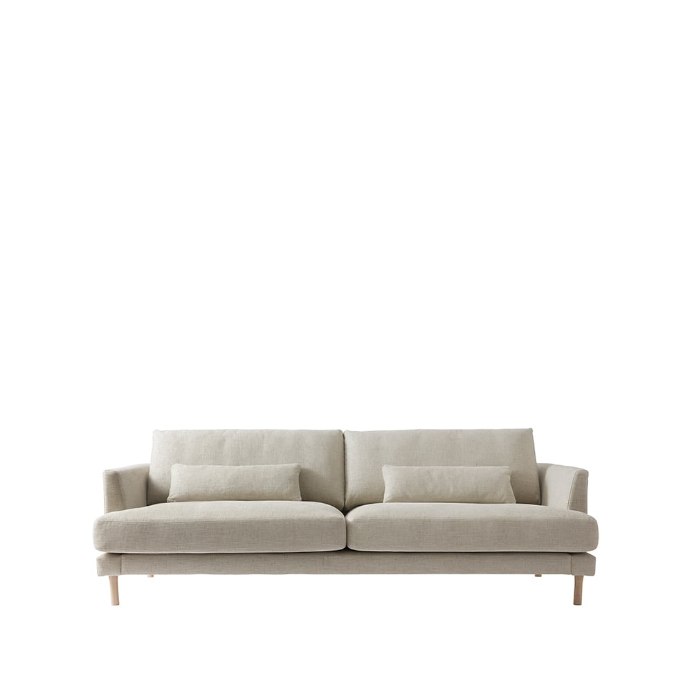 1898 Bredhult Sofa 3-Sitzer Stoff bern 0341 beige, Eichenholzbeine weiß geölt