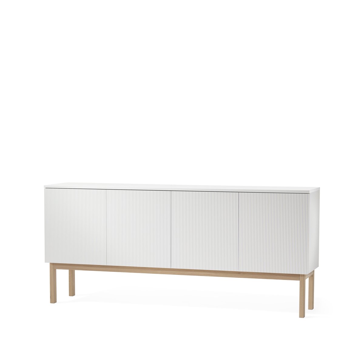 A2 Beam Sideboard Weiß lackiert, Gestell Eiche weiß geölt