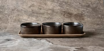 Raw Organic Schalenset mit Holztablett - Metallic Brown - Aida