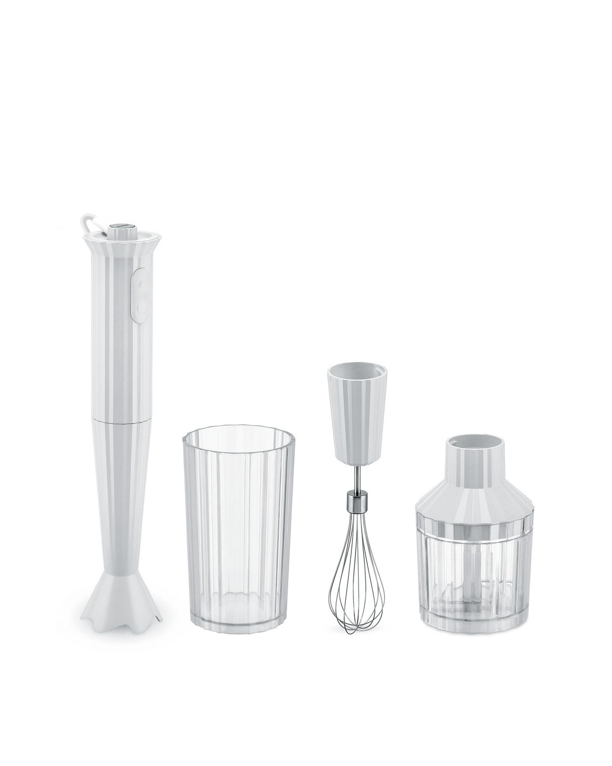 Alessi Plissé Stabmixer-Set Weiß