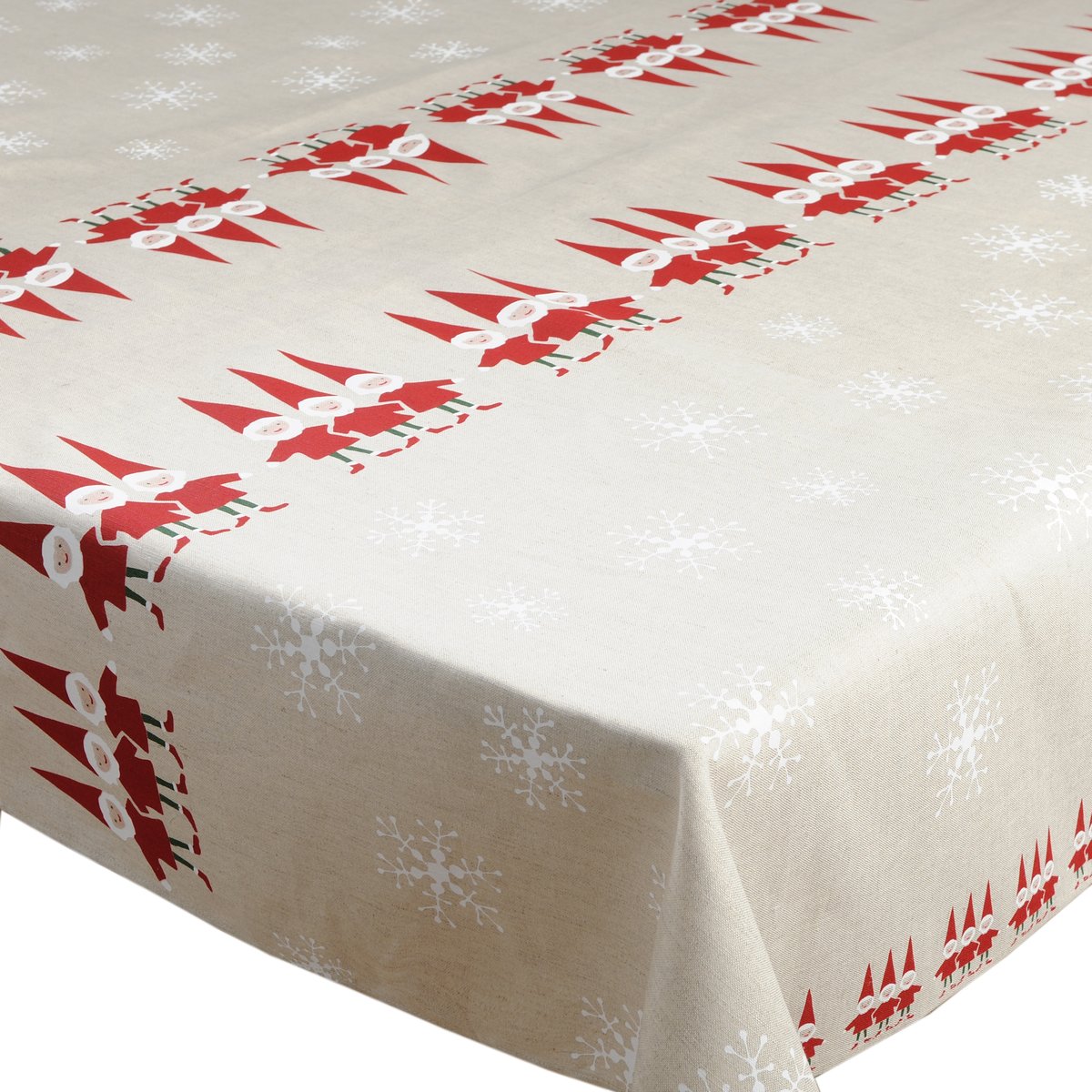 Almedahls Weihnachtself Tischtuch 147 x 250cm Beige