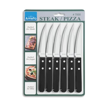 Pizza Noir Grillmesser 6er-Pack - Schwarz - Amefa