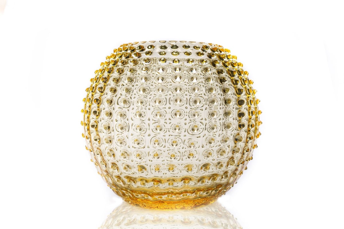 Anna Von Lipa Hobnail Globe Vase 24 cm Zitrone