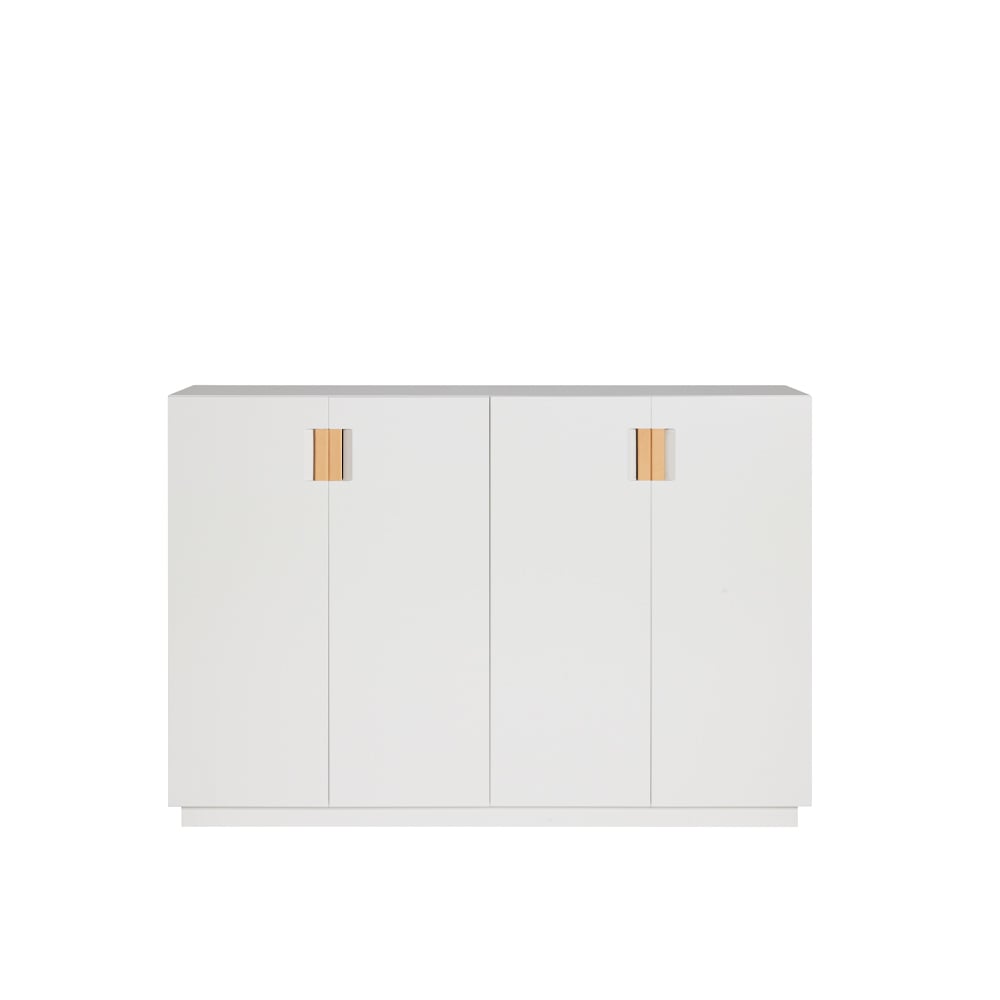 Asplund Frame 160 High Schrank White, Falttüren, 42 cm, natur