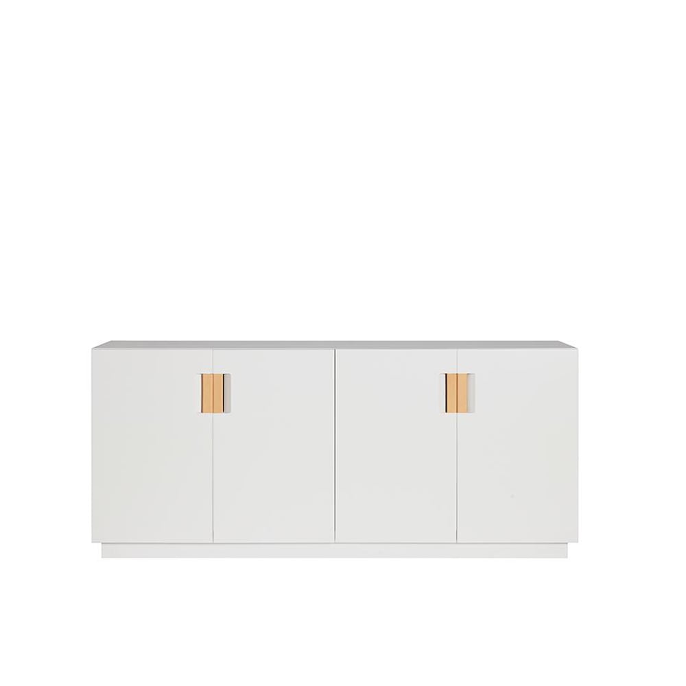 Asplund Frame 160 Low Schrank White, Falttüren, 42 cm, natur