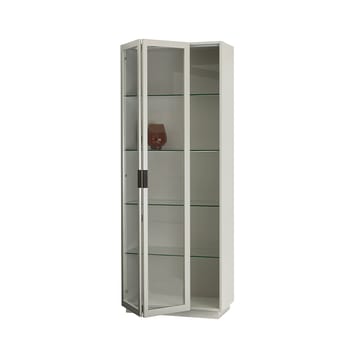 Frame XL Vitrinenschrank - Light grey, schwarzer Ledergriff - Asplund