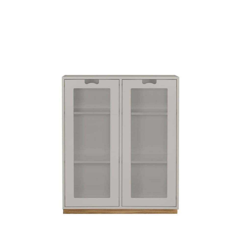 Asplund Snö E Vitrinenschrank Light grey, eichensockel, 30 cm