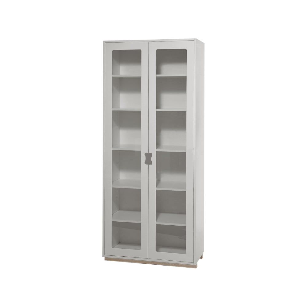 Asplund Snö F Hochschrank Vitrine Light grey, birkensockel, 30 cm