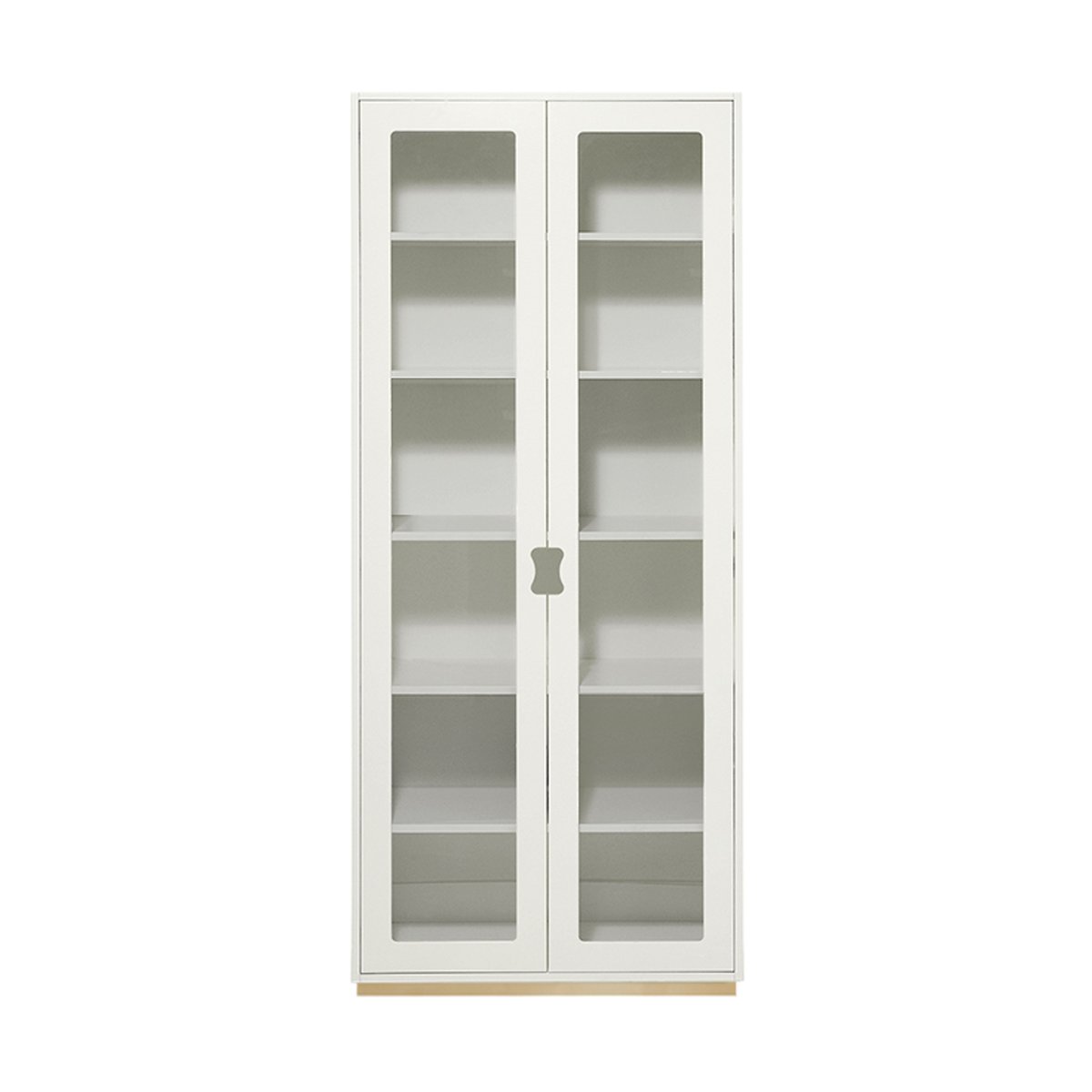 Asplund Snö F Hochschrank Vitrine White, birkensockel, 30 cm