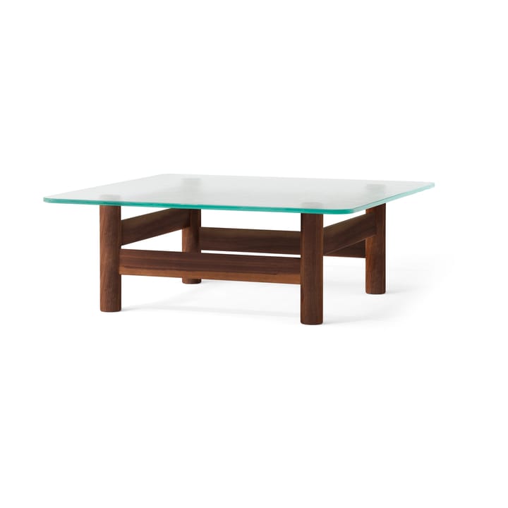 Brasilia Beistelltisch 100x100 cm, Walnut-clear glass Audo Copenhagen