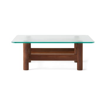 Brasilia Beistelltisch 100x100 cm - Walnut-clear glass - Audo Copenhagen