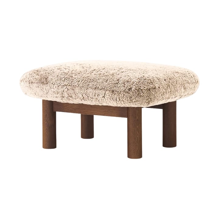 Brasilia Fußhocker, Dark oak-Nature sheepskin curly Audo Copenhagen