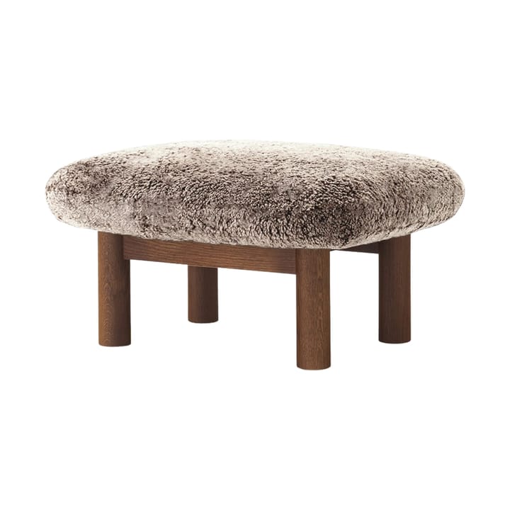 Brasilia Fußhocker, Dark oak-Sahara sheepskin curly Audo Copenhagen