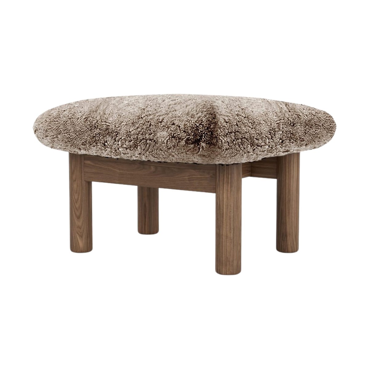 Audo Copenhagen Brasilia Fußhocker Walnut-Sahara sheepskin curly