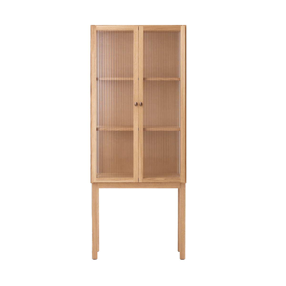 Audo Copenhagen Curiosity Schrank mit Glastüren 168 cm Oak