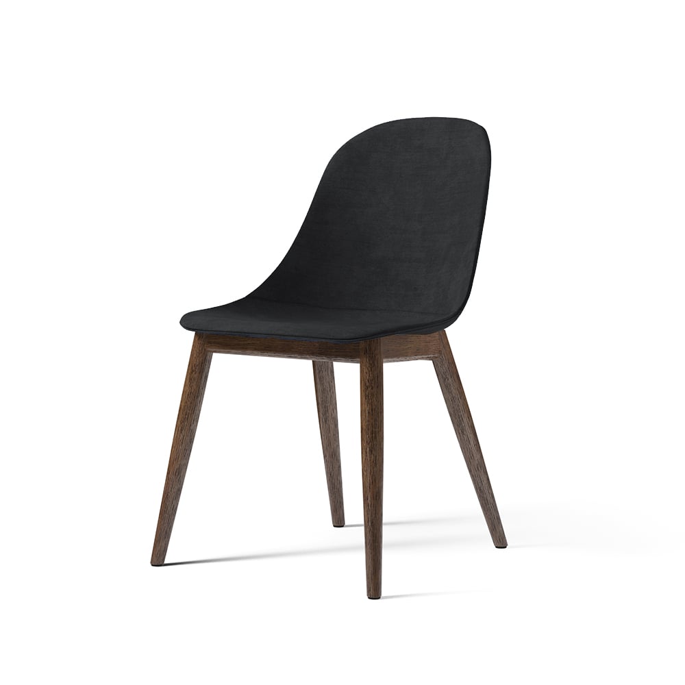 Audo Copenhagen Harbour side dining chair Stuhl, Textilsitz Stoff remix 173 dark grey, dunkel gebeizte eichenholzbeine