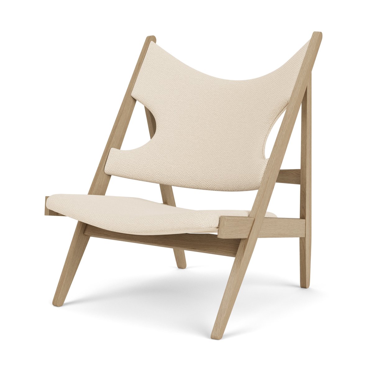 Audo Copenhagen Knitting Loungesessel Natural oak-Logan Jasmine