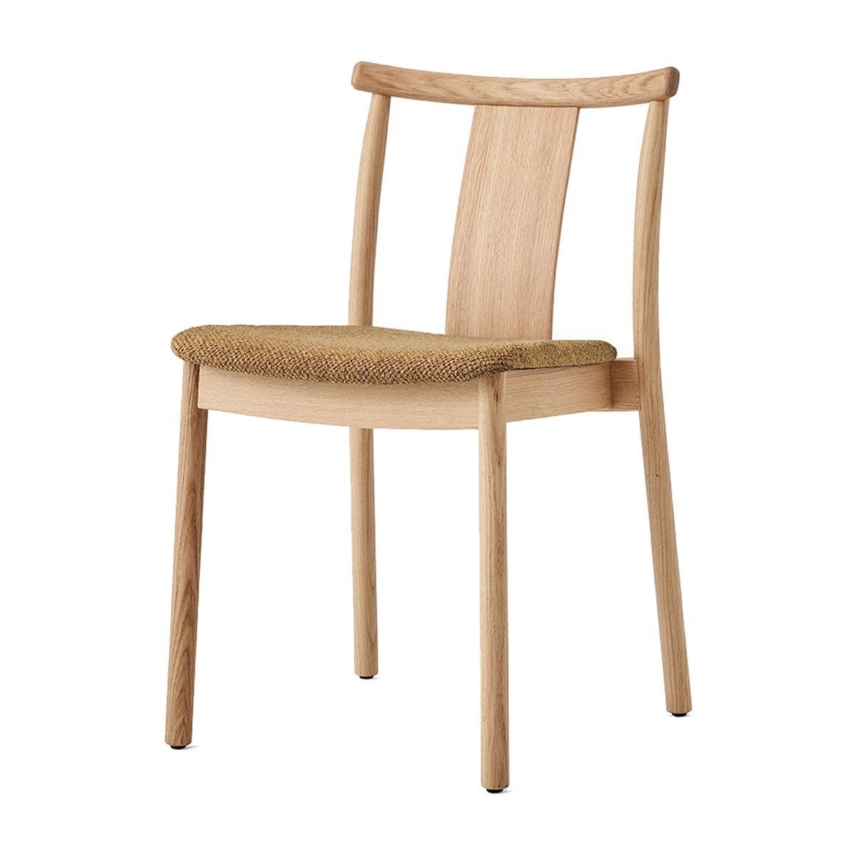 Audo Copenhagen Merkur Stuhl mit Sitzkissen Oak-Bouclé 06 gold