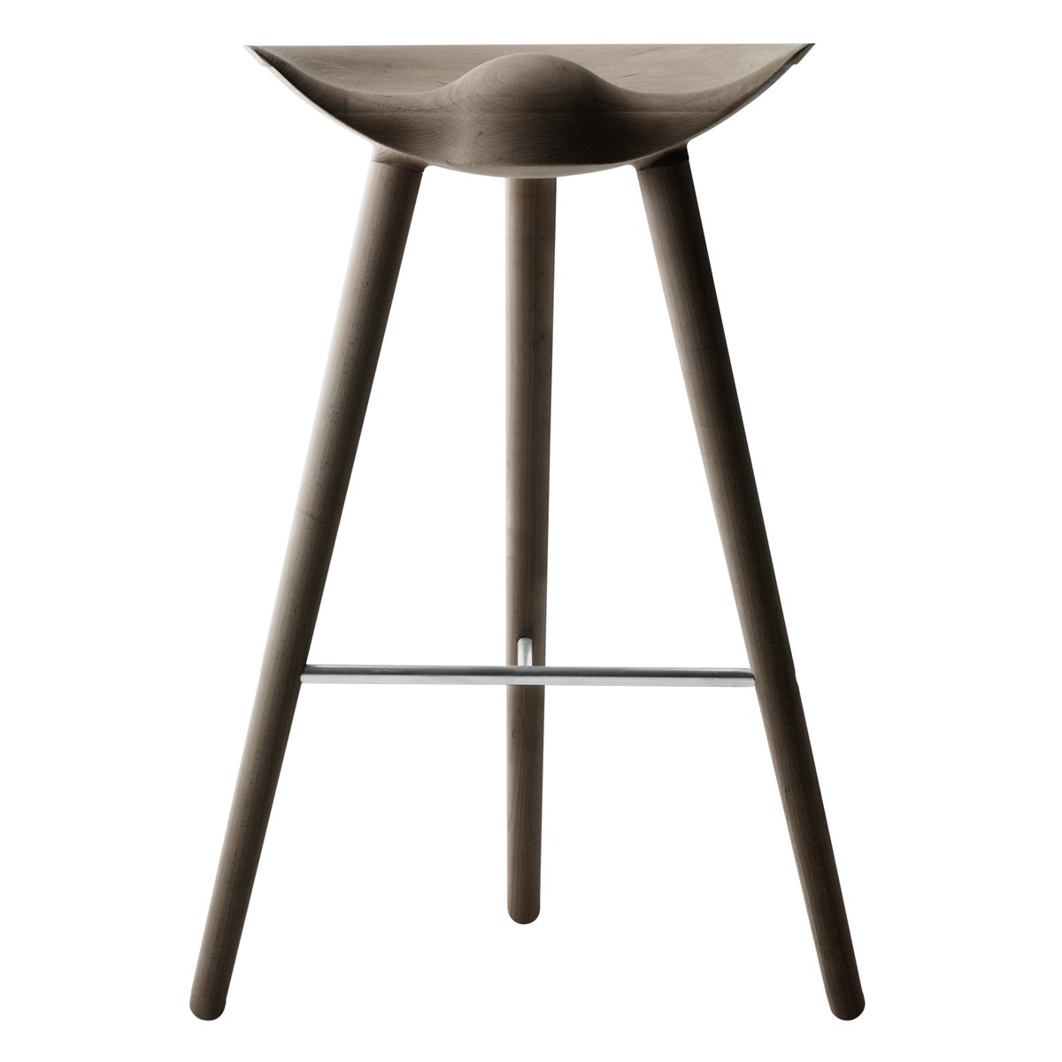 Audo Copenhagen ML42 Barhocker 77 cm Eiche braun geölt-Stahl