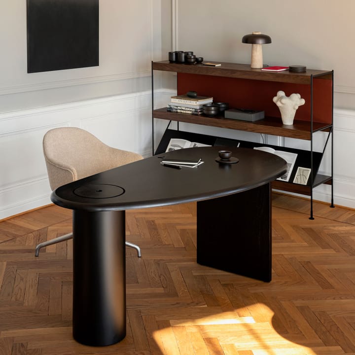 Zet Regalsystem, Oak dark stained, 1 x 4, black steel base Audo Copenhagen