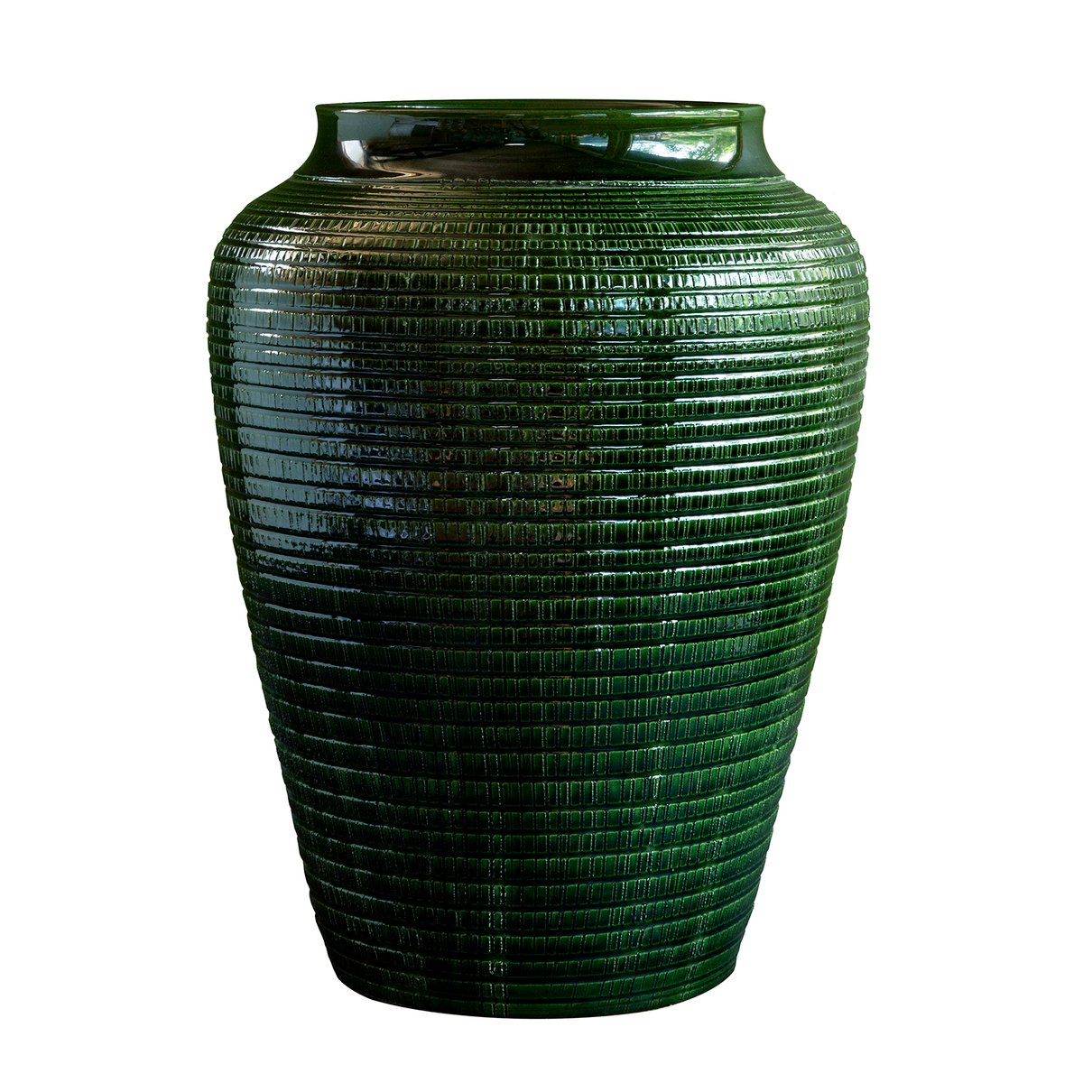 Bergs Potter Willow Vase glasiert 35cm Green emerald