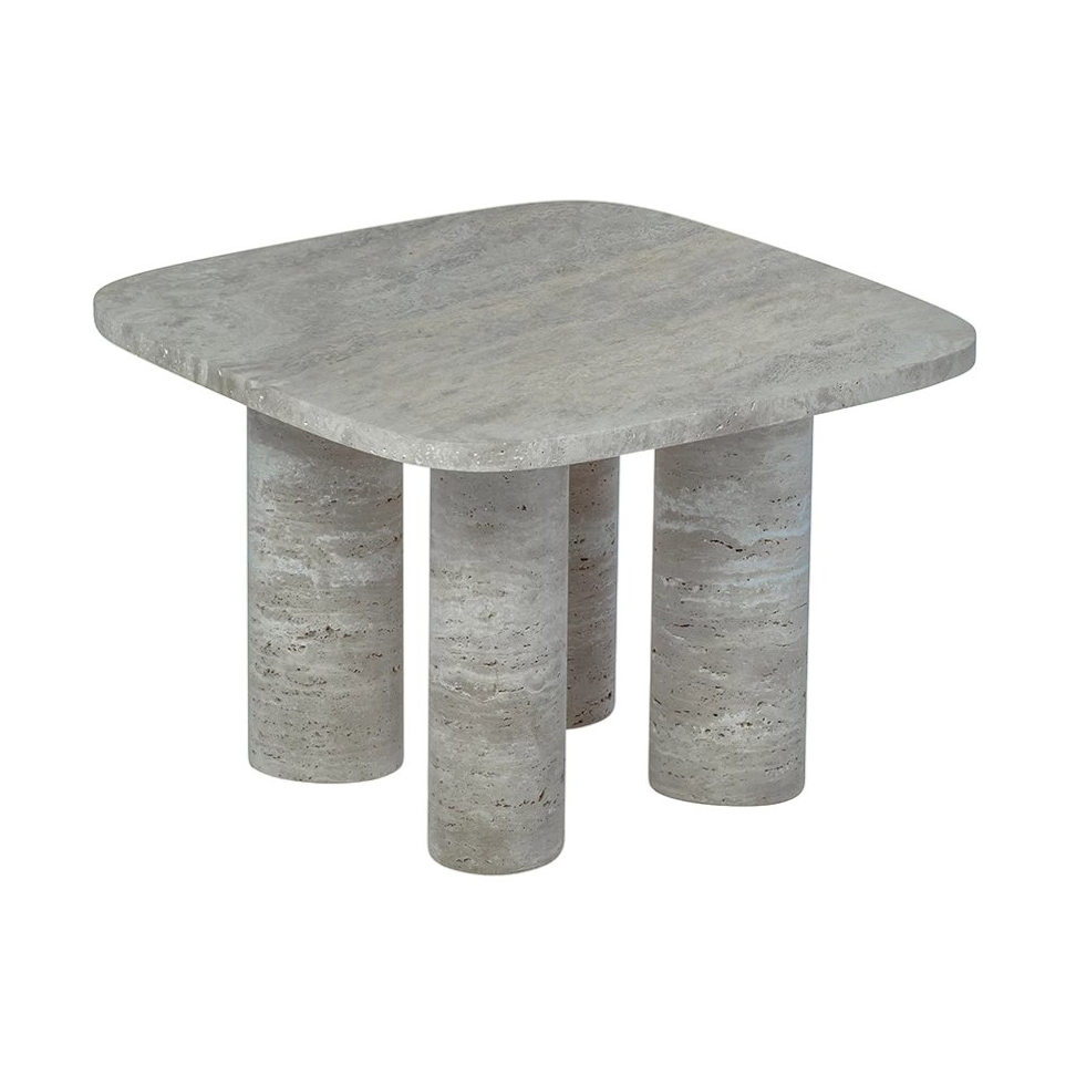 blomus Volos Beistelltisch S 52x52 cm Silver Travertine