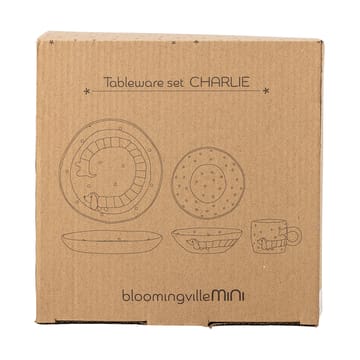 Charlie Geschirrset 3-teilig - Blau-weiß - Bloomingville