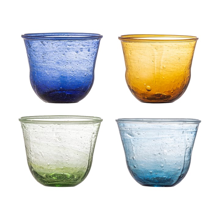 Karu Trinkglas 28 cl 4-teilig - Blau-gelb-grün-hellblau - Bloomingville