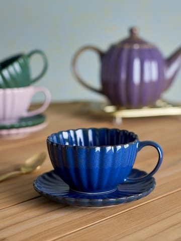 Latina Tasse 22 cl mit Untertasse - Blau - Bloomingville