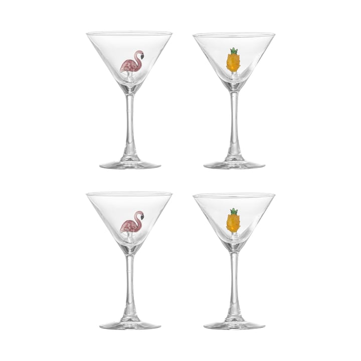 Misa Cocktailglas 17 cl 4-teilig - Clear-flamingo, clear-pineapple - Bloomingville