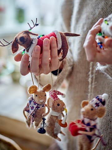 Peo Weihnachtshänger Maus 3 Teile - Braun - Bloomingville