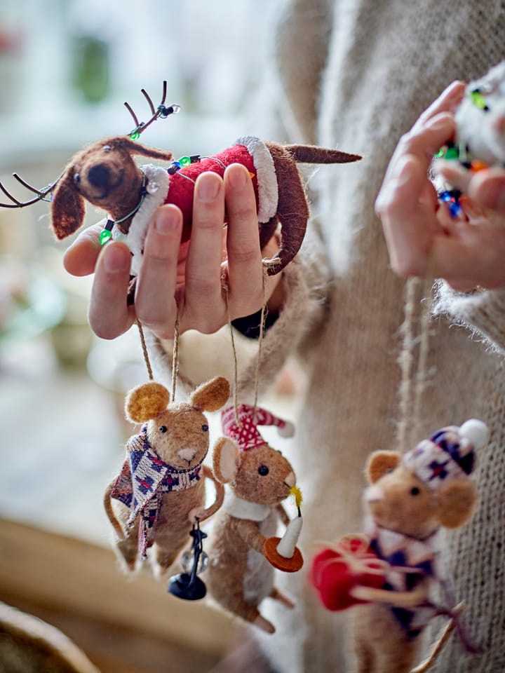 Peo Weihnachtshänger Maus 3 Teile - Braun - Bloomingville