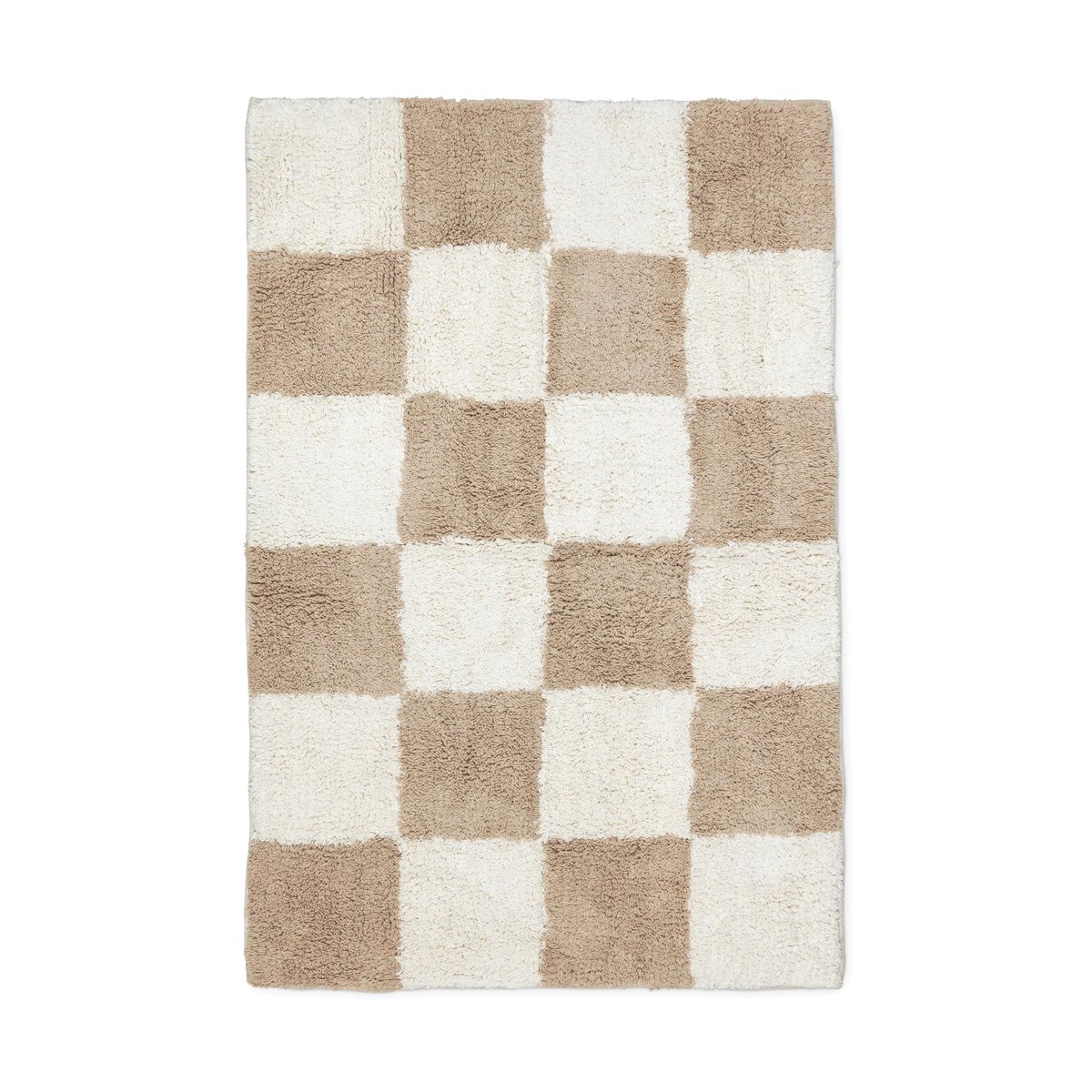 Boel & Jan Claudia Baumwollteppich 60x90 cm, Beige-Weiß