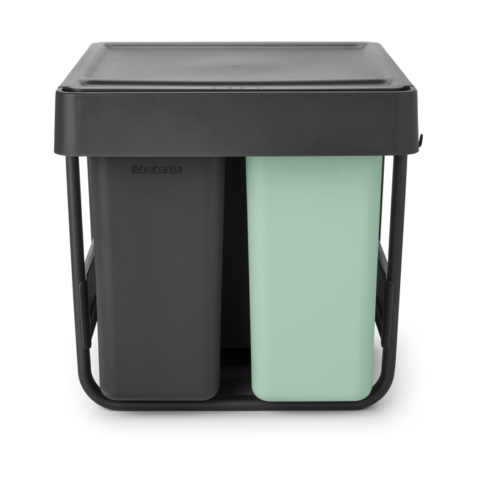 Brabantia Sort&Go Einbaueimer, 10+10+20 L Dunkelgrau