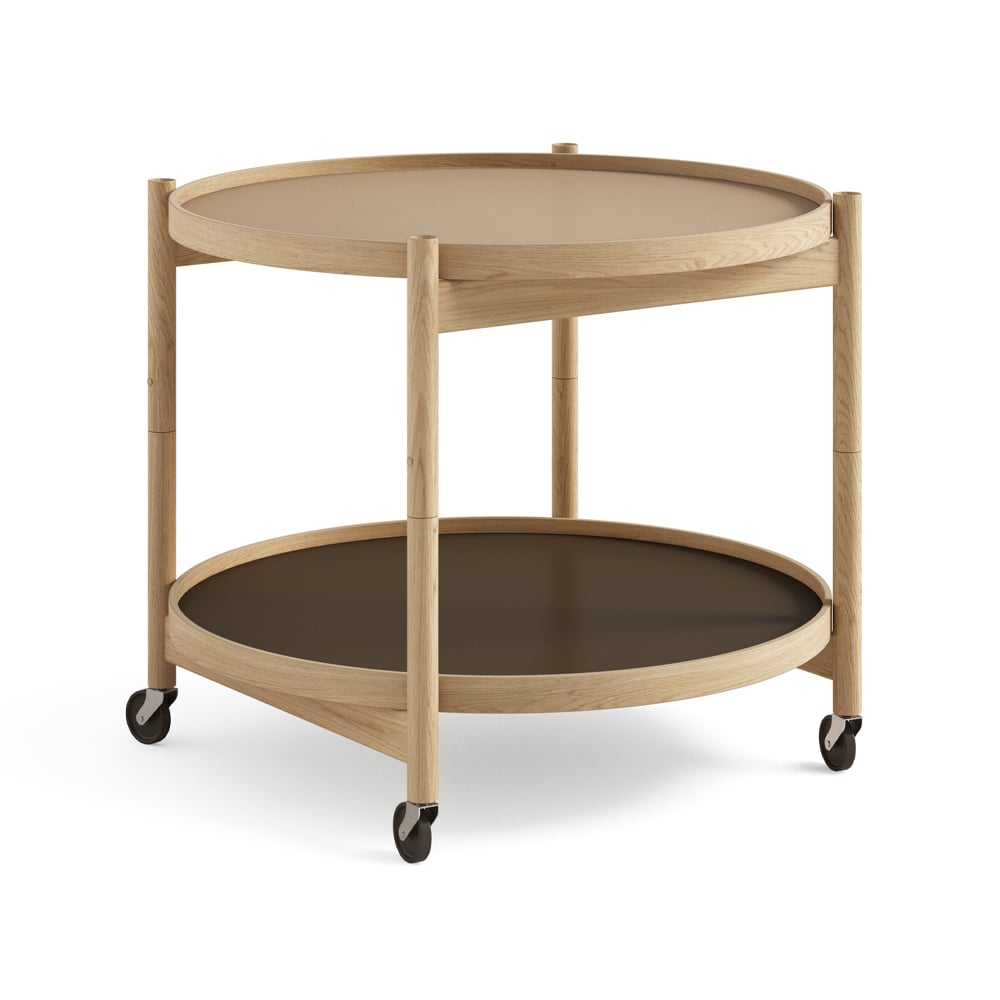 Brdr. Krüger Bølling Tray Table model 60 Servierwagen Earth, eichengestell geölt