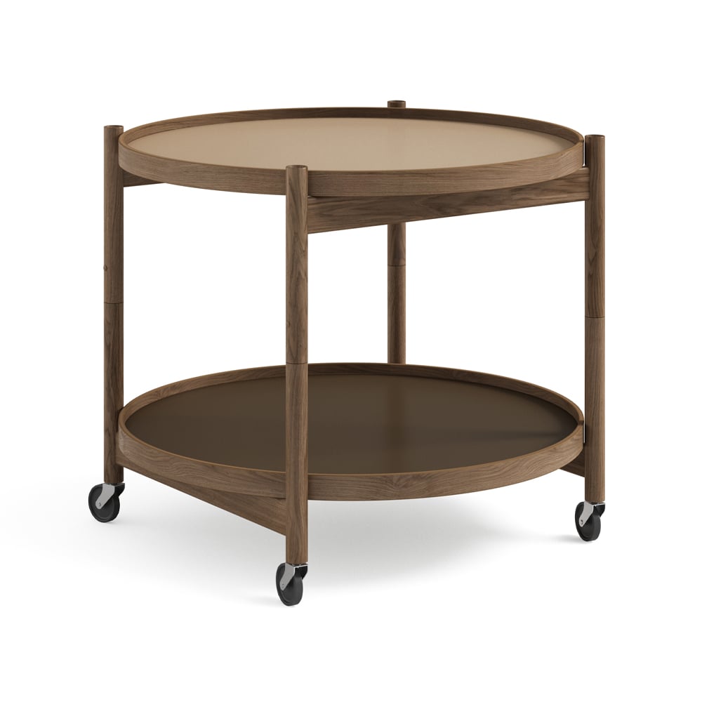 Brdr. Krüger Bølling Tray Table model 60 Servierwagen Earth, Eichengestell rauch geölt