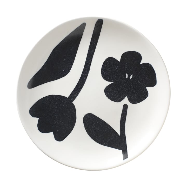 Flora Teller Ø20 cm - Black-off white - Broste Copenhagen