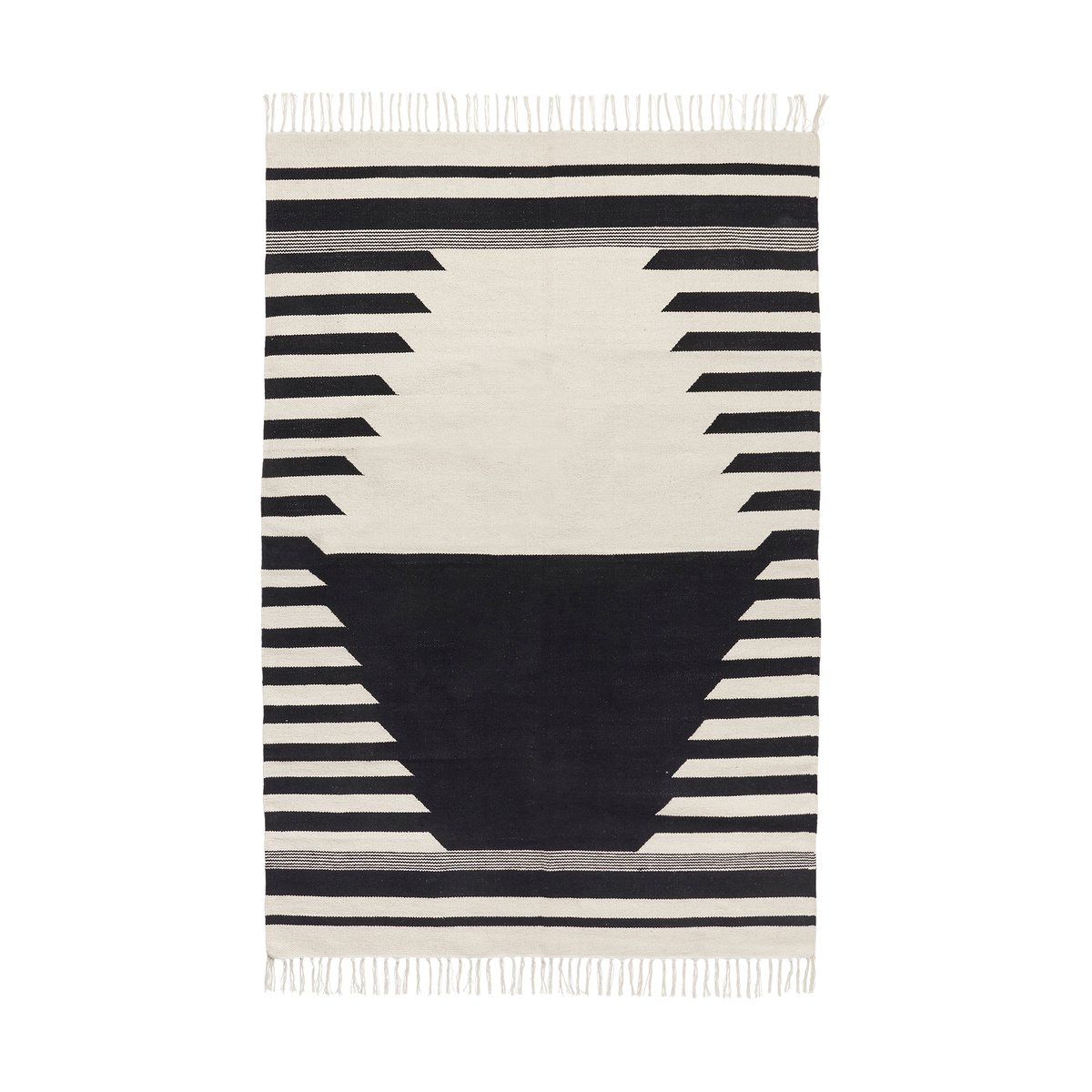 Broste Copenhagen Iselin Teppich 140x200 cm Black-off white