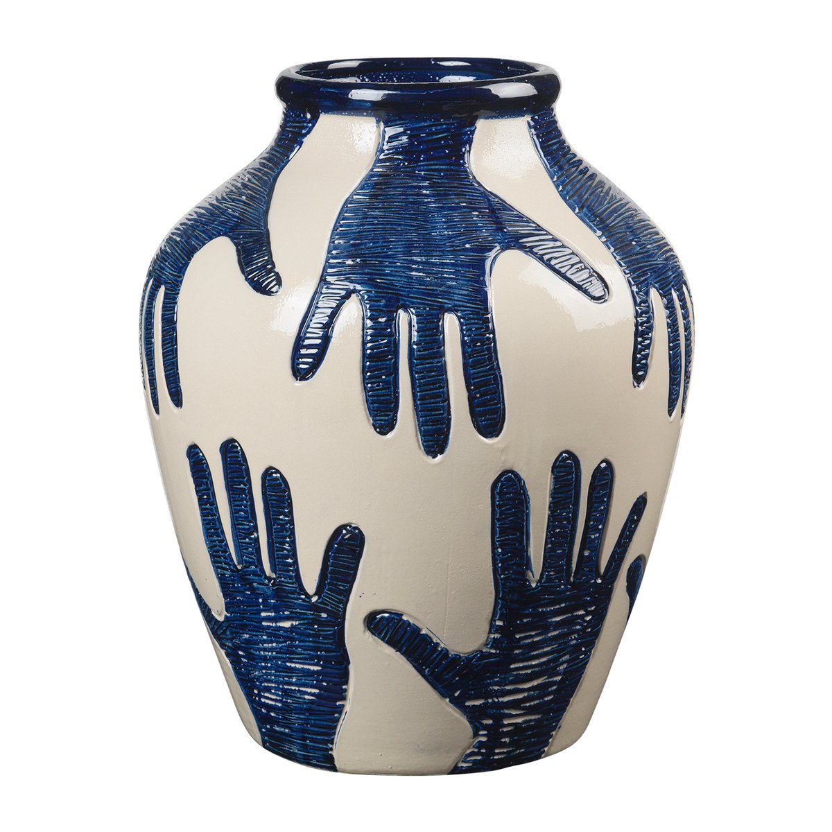 Broste Copenhagen Mime Vase 40cm Intense blue-rainy day