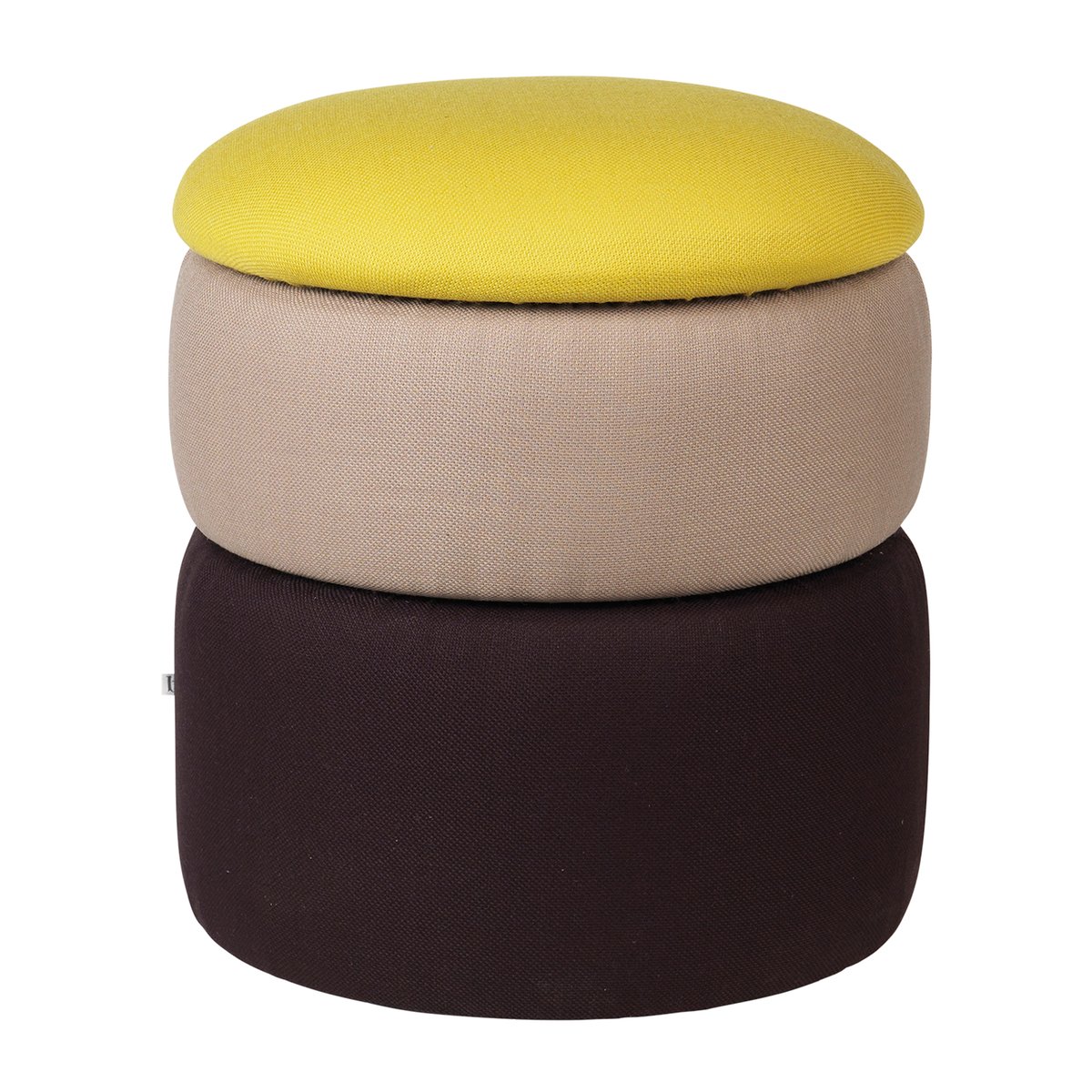 Broste Copenhagen Pond Pouf 42cm Yellow-beige-dark grape