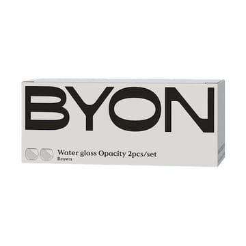 Opacity Wasserglas 22 cl 2er-Pack - Braun - Byon