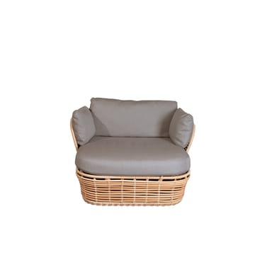 Basket Lounge-Sessel - Natural, inkl. taupefarbene Kissen - Cane-line