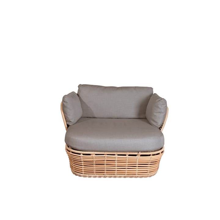 Basket Lounge-Sessel, Natural, inkl. taupefarbene Kissen Cane-line