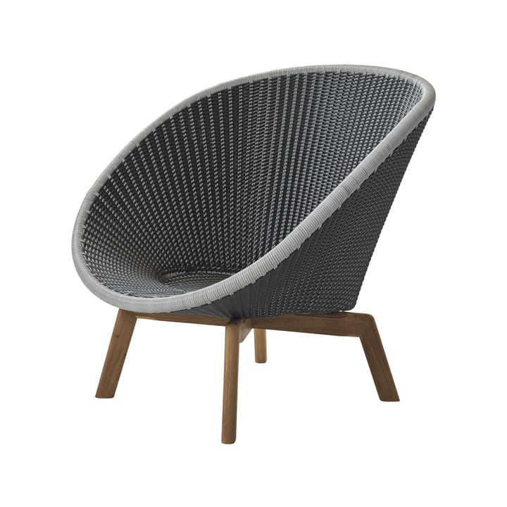 Peacock Weave Loungesessel - Grey/light Grey, Beine aus Teak - Cane-line