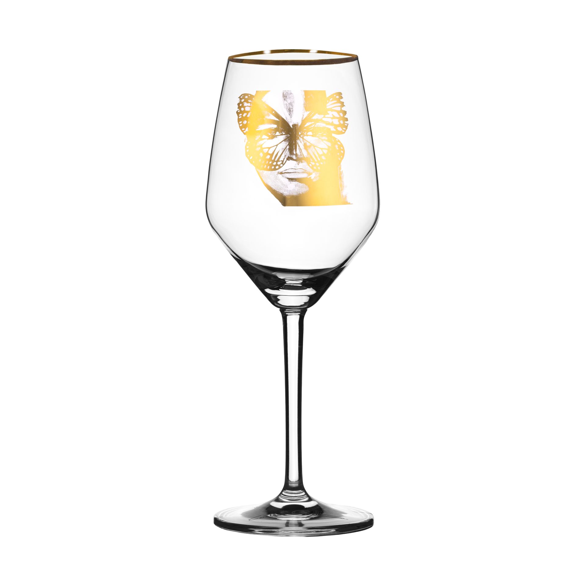 Golden Butterfly rosé wine glass 40 cl by Carolina Gynning