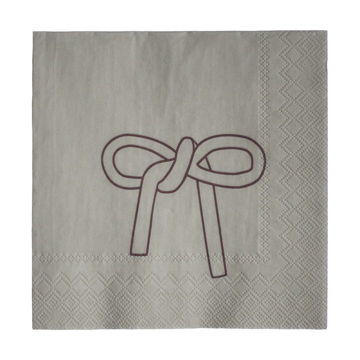 Bow Papierserviette 33x33 cm 20er Pack - Beige - DBKD