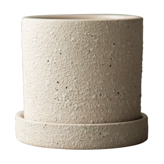 Grow Blumentopf Ø10cm mit Untersetzer - Creme structure - DBKD