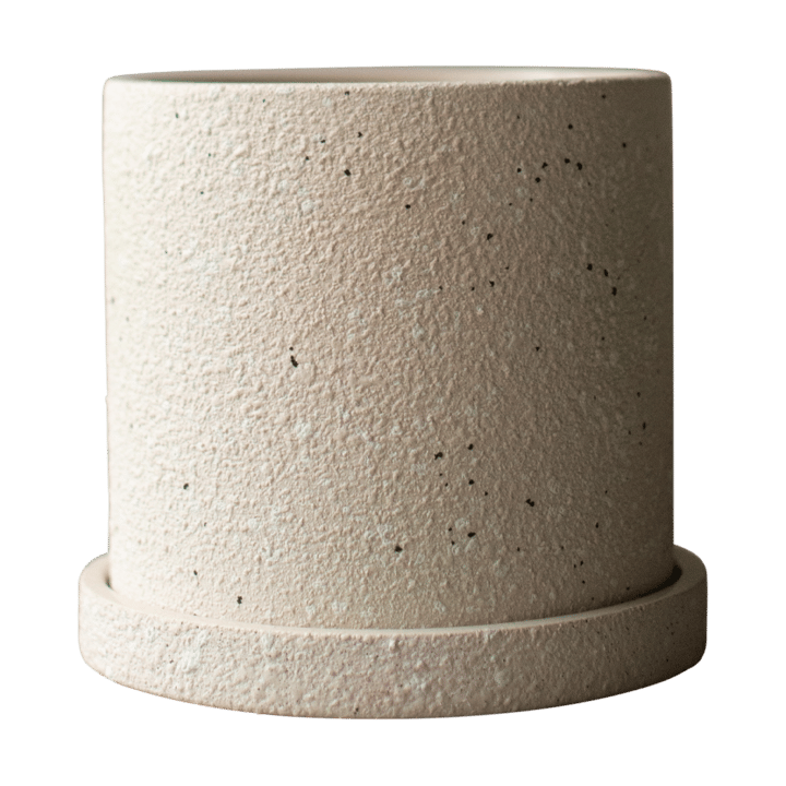 Grow Blumentopf Ø13cm mit Untersetzer - Creme structure - DBKD