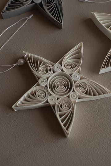 Paper star Weihnachtsanhänger 10,5 cm - White - DBKD